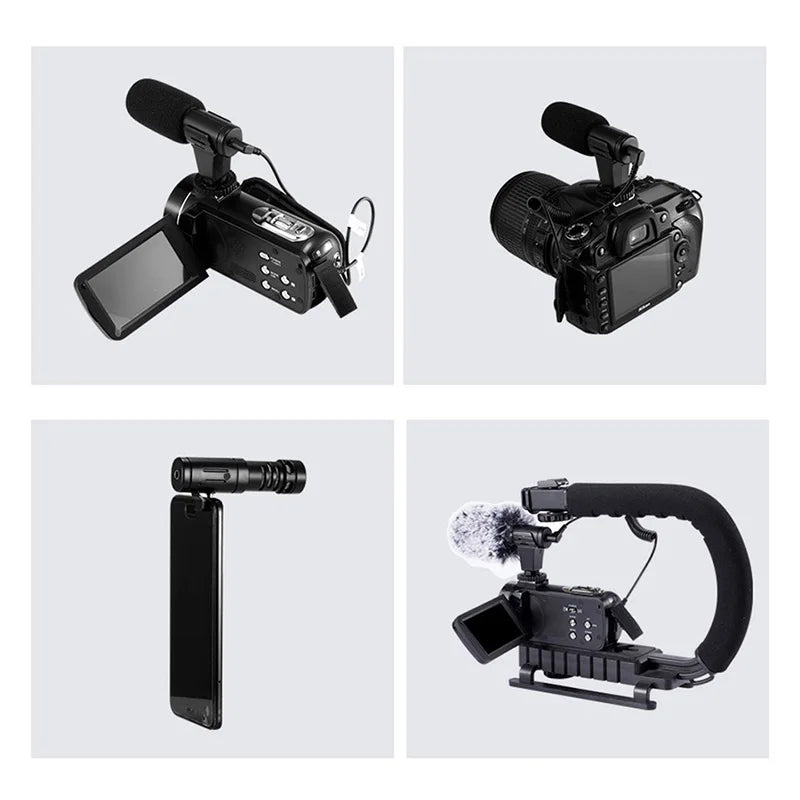 MAMEN Video Recording Microphone with ConyHair Windshield 3m Distance Cardioid Pickup for Camera Phone Livestream Vlog Interview