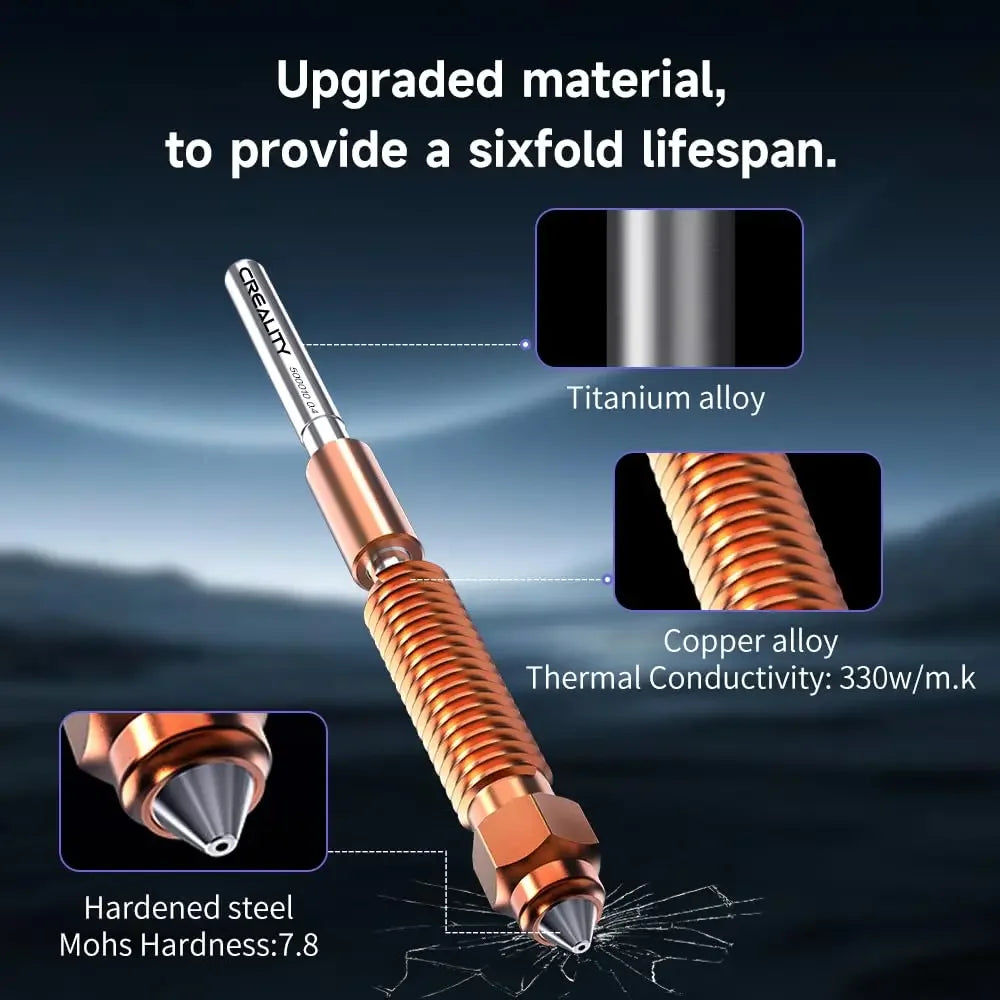 Creality K1C Nozzles Kit Unicorn Quick-Swap Nozzle 0.4/0.6/0.8mm Hardened Steel High-Speed for K1C / Ender 3 V3 Upgraded parts