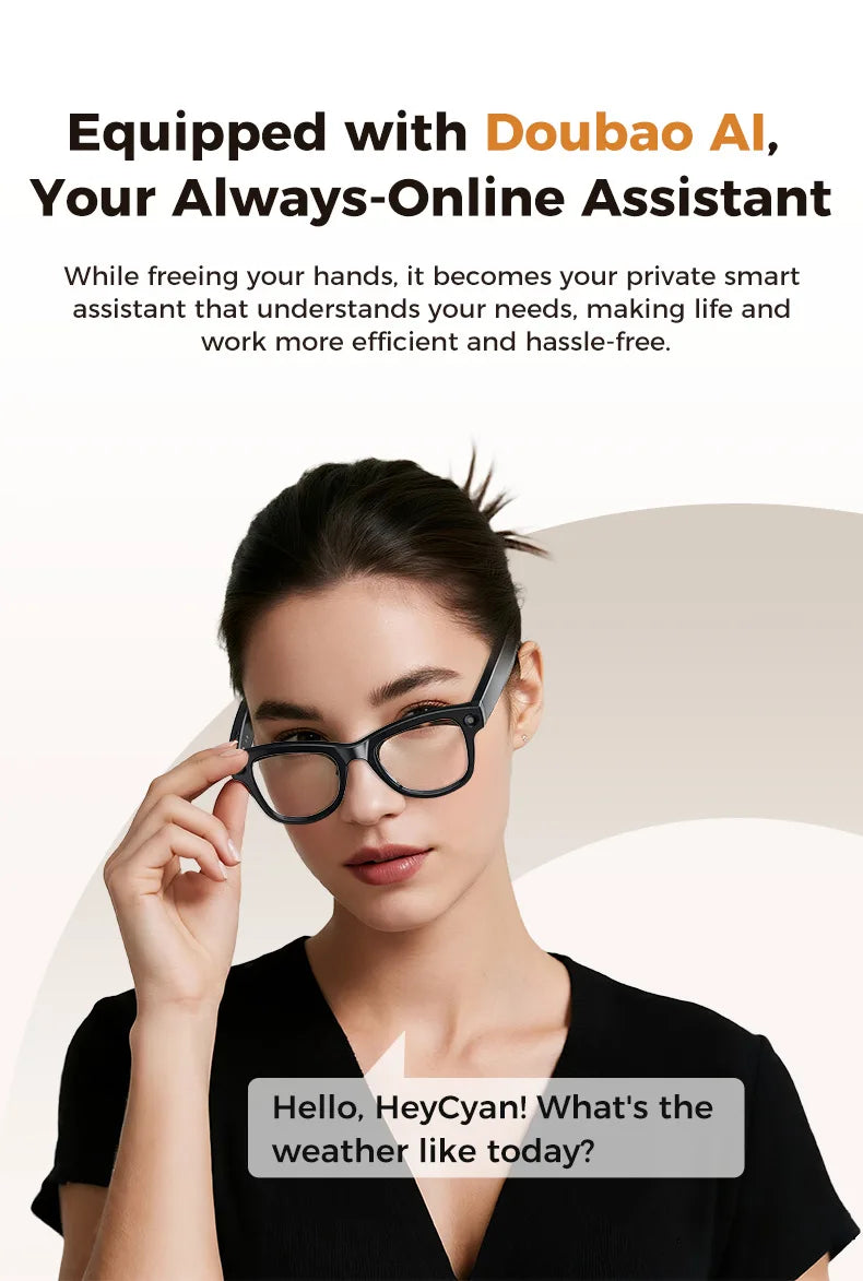 AI Smart Glasses M02Ultra with Charging Case - 800MP Camera, Object Recognition, Translation, WiFi, Navigation, Recording