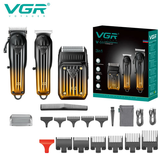 VGR 644 gradient hair cutting combination electric shaver rechargeable professional men's hair clipper carving electric pusher