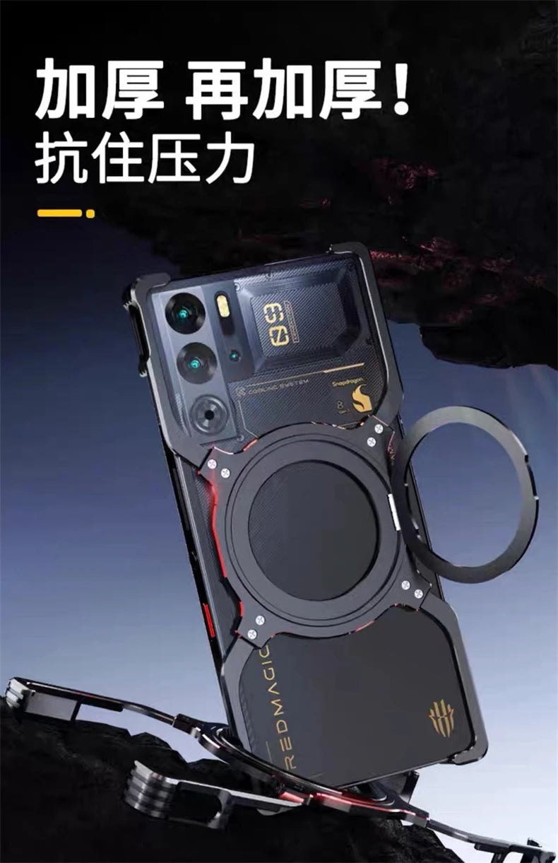 Magnetic Case For Nubia Redmagic 10 Pro Plus 9S 10s Red Magic 9 Pro+ 5G Aluminium Alloy Metal Borderless Bracket Cooling Cover