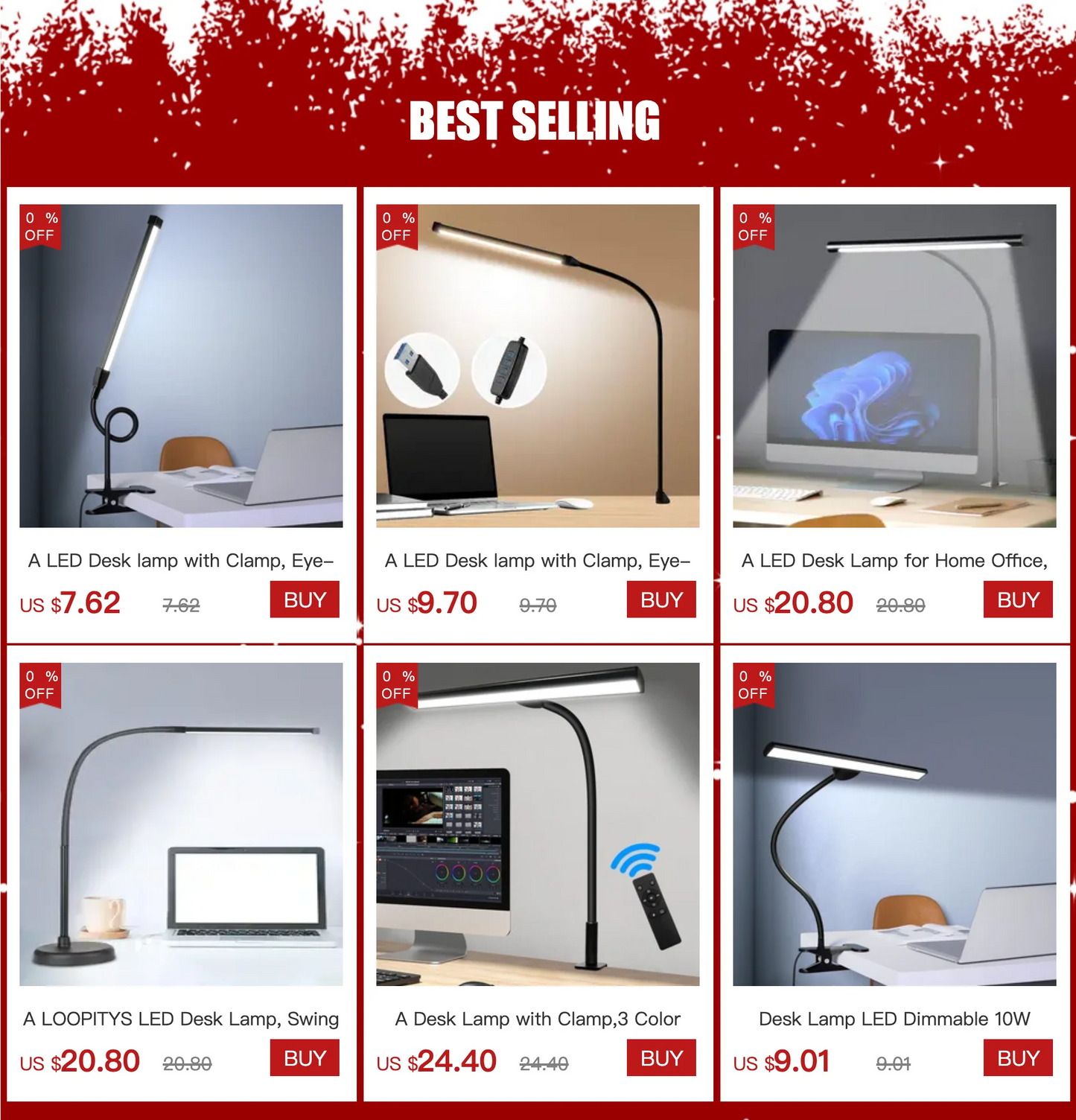 Desk Lamp LED Dimmable 10W 40CM Desk Lamp Clampable Eye Protection  Clamp Light 3 Colour Temperature10 Brightness