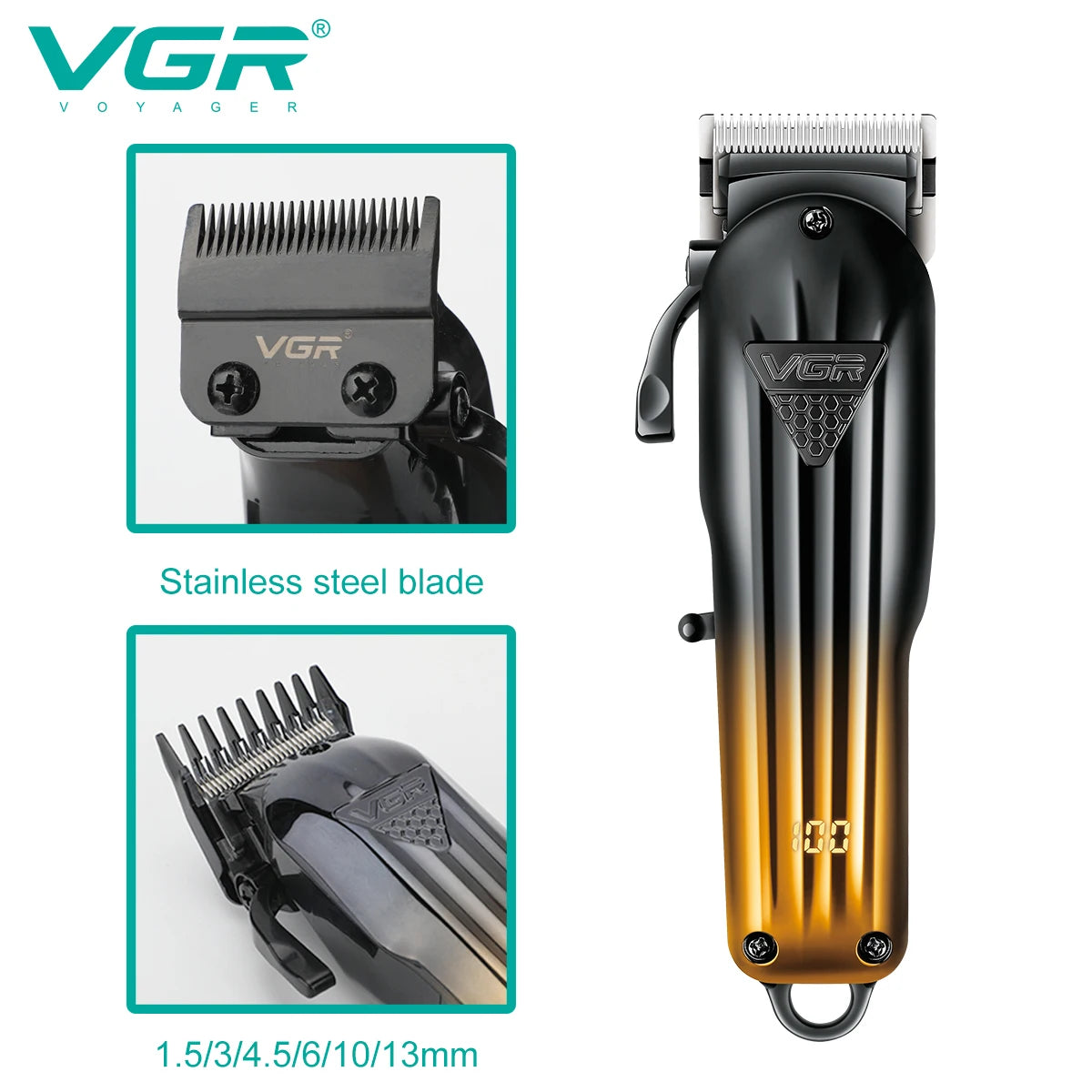 VGR 644 gradient hair cutting combination electric shaver rechargeable professional men's hair clipper carving electric pusher