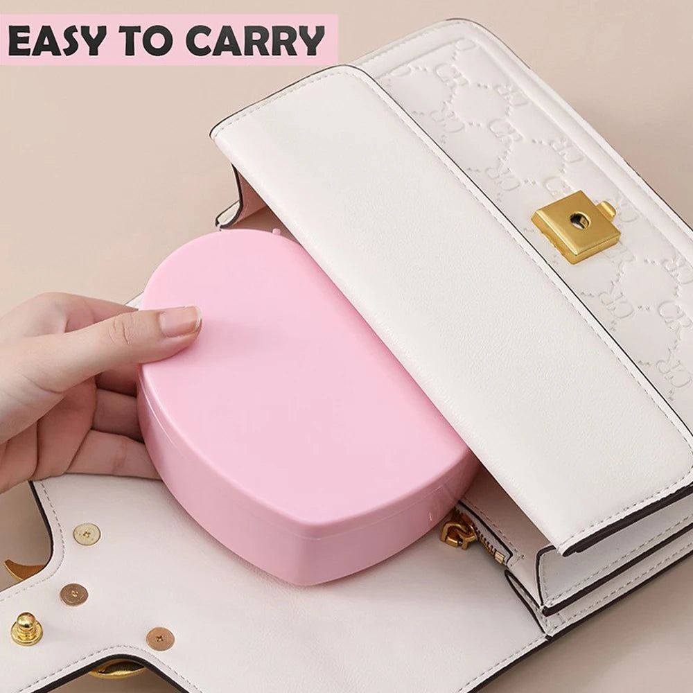 Hair Accessories Box Jewelry Storage With Mirror Pink Hair Clips Rubber Band Organiser For Girls Children Portable Travel Case