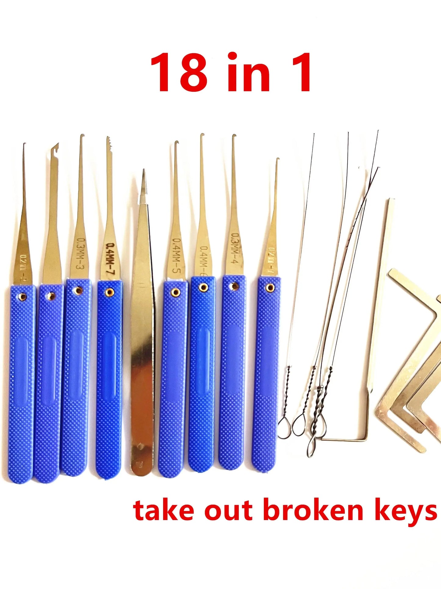 18 in 1 Locksmith Extractor Tools Kit Broken Key Remove Tool Set with Tension Wrench Tools for Family,Home Life Helper