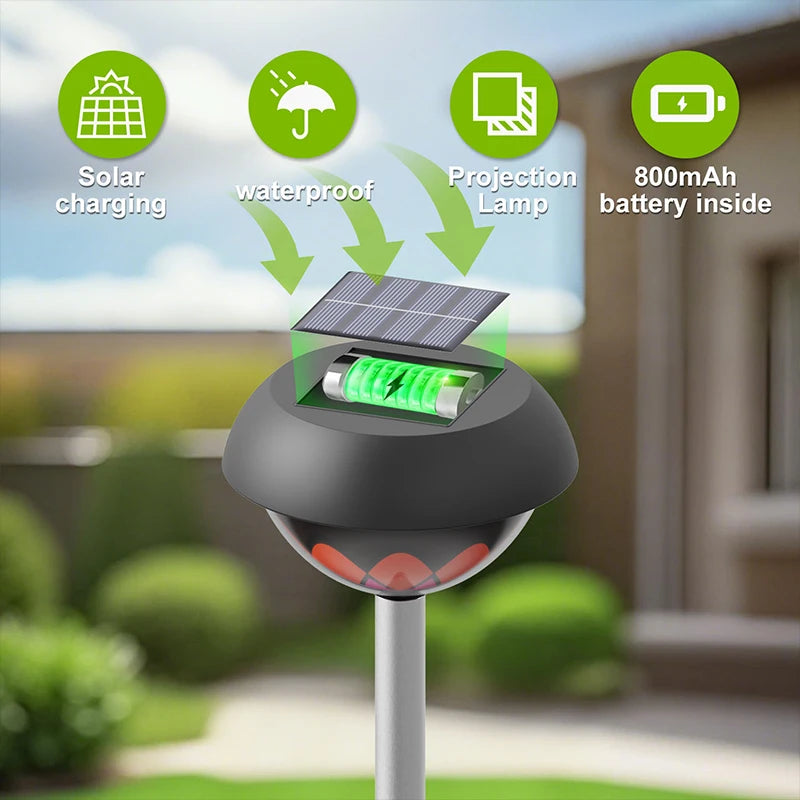 3-in-1 Solar Garden Light, Solar-Powered Projection Light, IP65 Waterproof, Auto On/Off,Suitable for gardens and courtyards