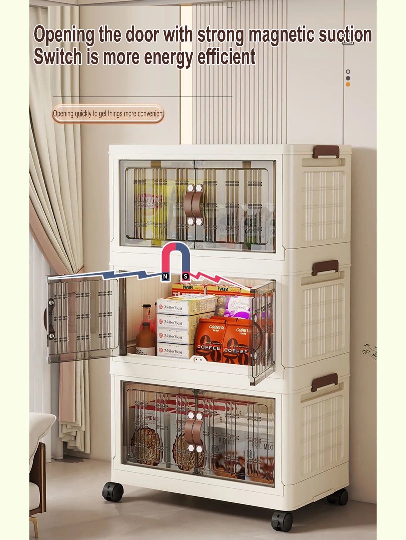 Large Capacity Folding Storage Cabinet - Dustproof Wardrobe Closet Organizer Easy Install