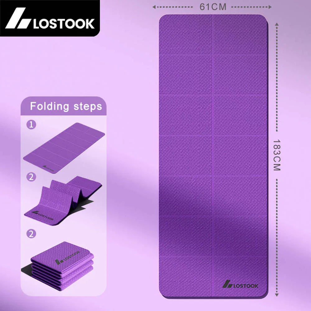 4mm Thick TPE Foldable Yoga Mat Easy to Store Travel Exercise Mat for Yoga Pilates Home Workouts And Floor Exercises