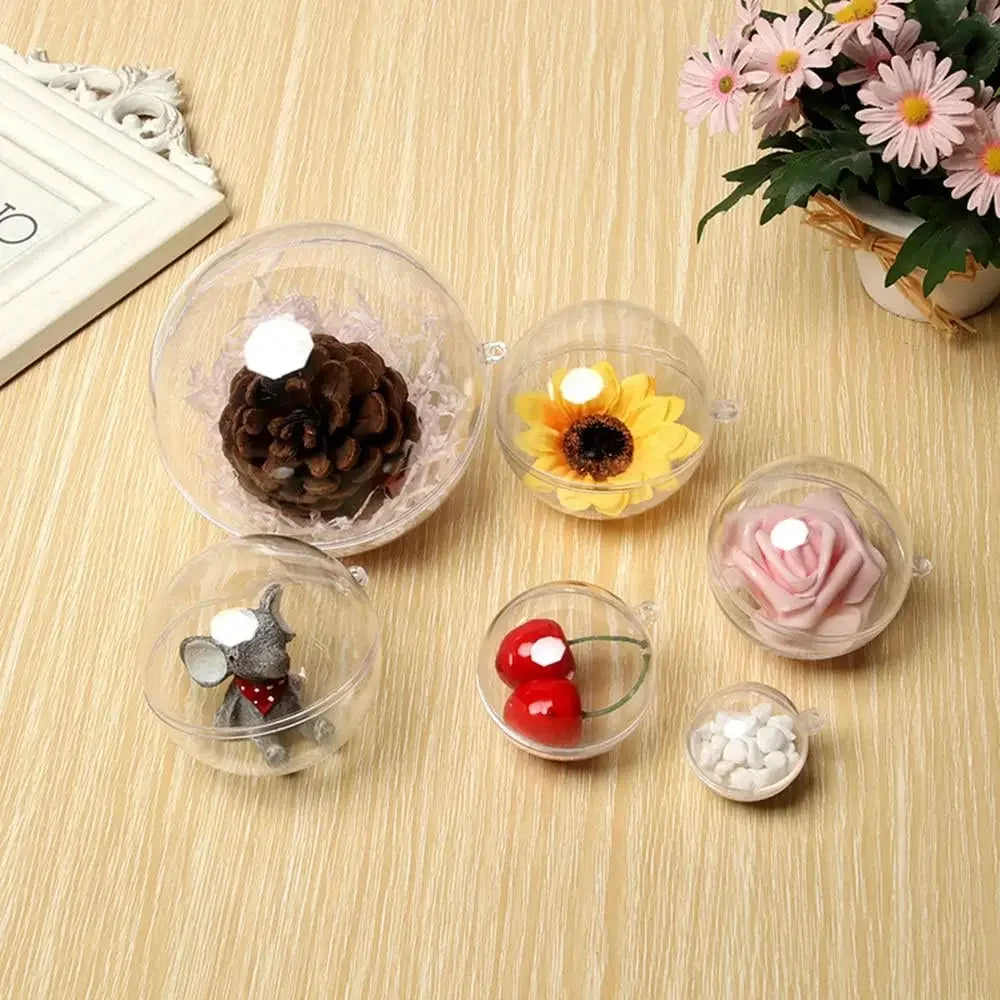 Wholesale Transparent DIY Plastic Ball Filling Decorative Hanging Ornaments Christmas Tree Open Ball Box Gifts for Wedding Party