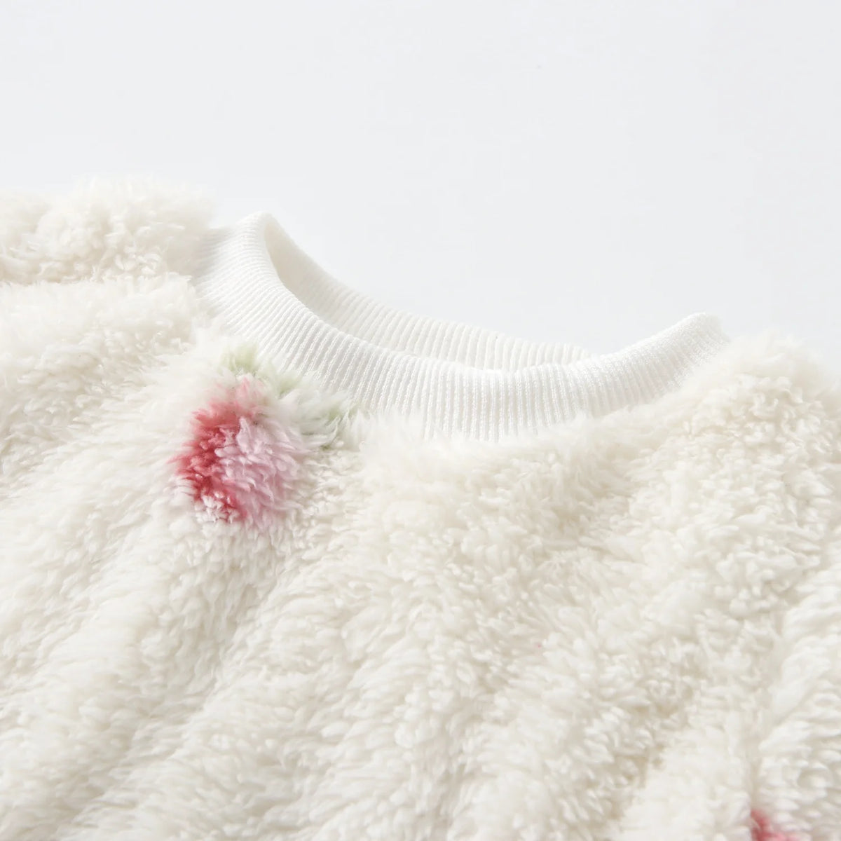 Cute Fleece Long Sleeve Little Kids Tops + Pants Thickened Baby Outfits Sets Winter Florals Clothing