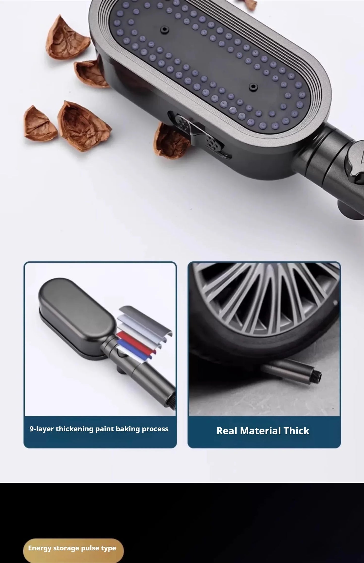 1PC 3 Modes Handheld Filtered Shower Head Hard Water Filter Showerhead Powerful High Pressure Showerhead with On-Off Switch
