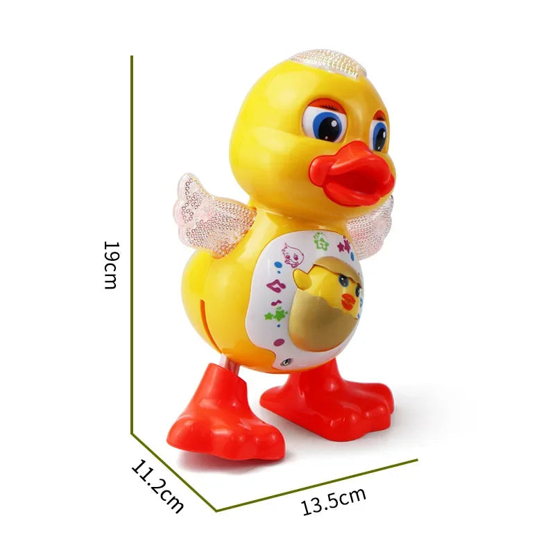 Electric Dancing Duck Funny Blink Eyes Flashing Light Shake The Body Cute Musical Cartoon Animal Educational Toy Children Gift