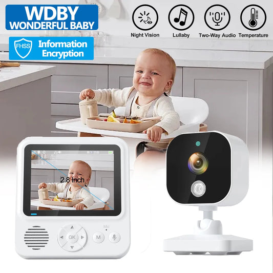 2.8 Inch Portable Video Baby Monitor Indoor 2.4G Wireless Monitor 2-way Audio Night Vision Surveillance Security Cam Babysitter