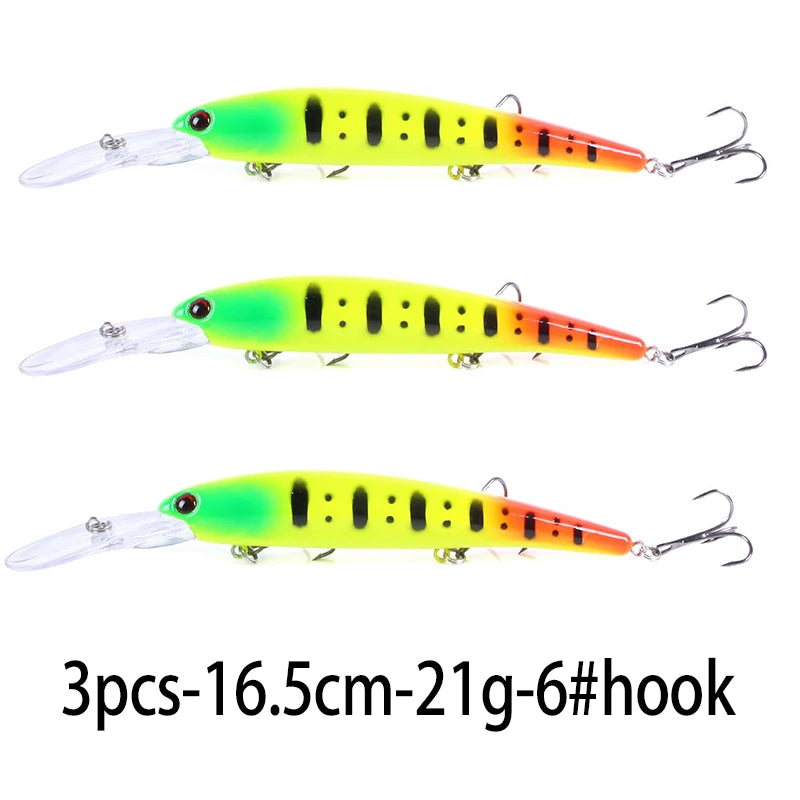 1pcs 16cm 20g Deep Diving Large Minnow Wobbler Lure Artificial Hard Bait Crankbait Bass Pike Perch Walleye Fishing Tackle
