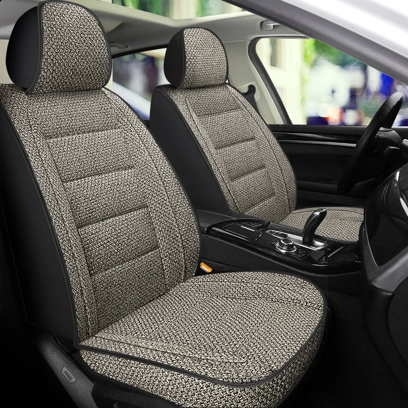 New Universal Car Seat Cover Linen Breathable Anti Slip All Inclusive Car Front Seat Cushion Men's Auto Interior Accessories2025