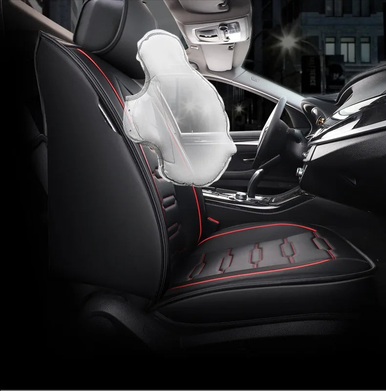 5- Seater Full Seat Universal Car Seat Cover, Breathable and Waterproof Faux Leather Automotive Seat Covers for Cars SUV Sedan