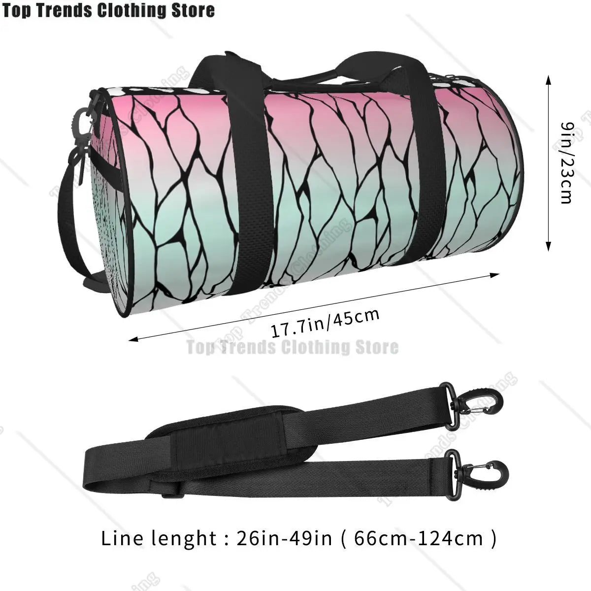 Anime Kamado Tanjirou Gym Bag Funny Weekend Sports Bags Large Swimming Pattern Handbag Funny Fitness Bag For Men Women
