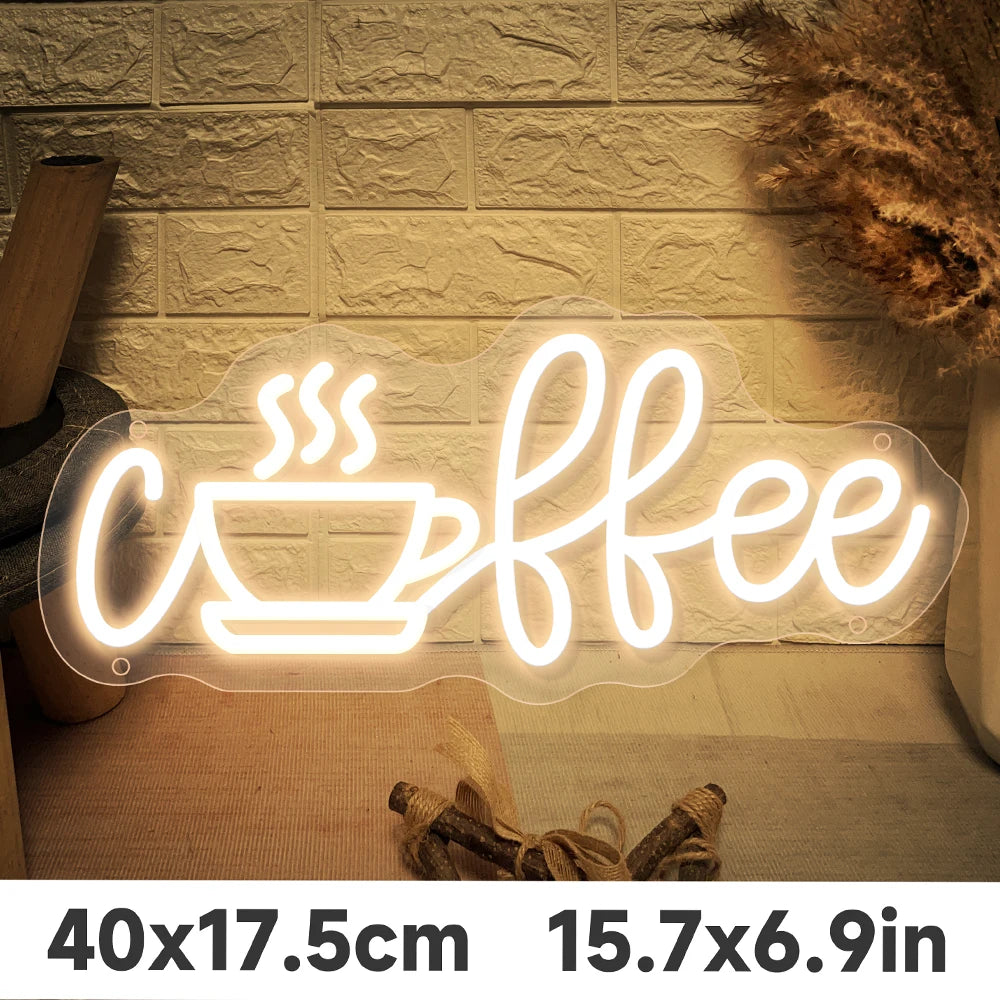 Coffee Neon Led Sign Restaurant Cafe Neon lights USB Coffee Shop Tea Room Decor For Pantry Coffee Cafe Bar Decoration Neon Signs