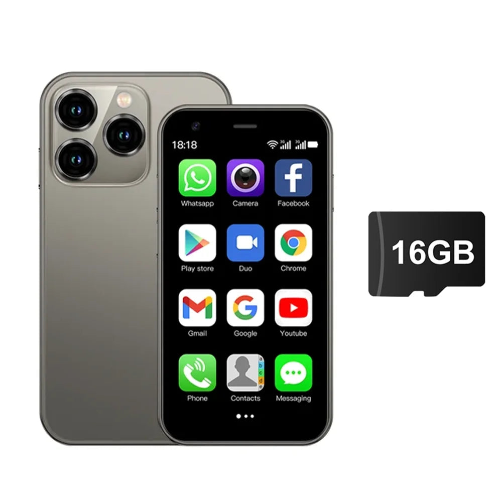 Hot Selling Mini Smartphone 3G WCDMA 3.0"Display Dual SIM Android System WiFi GPS 2GB+16GB Play Store Small Portable Smart Phone