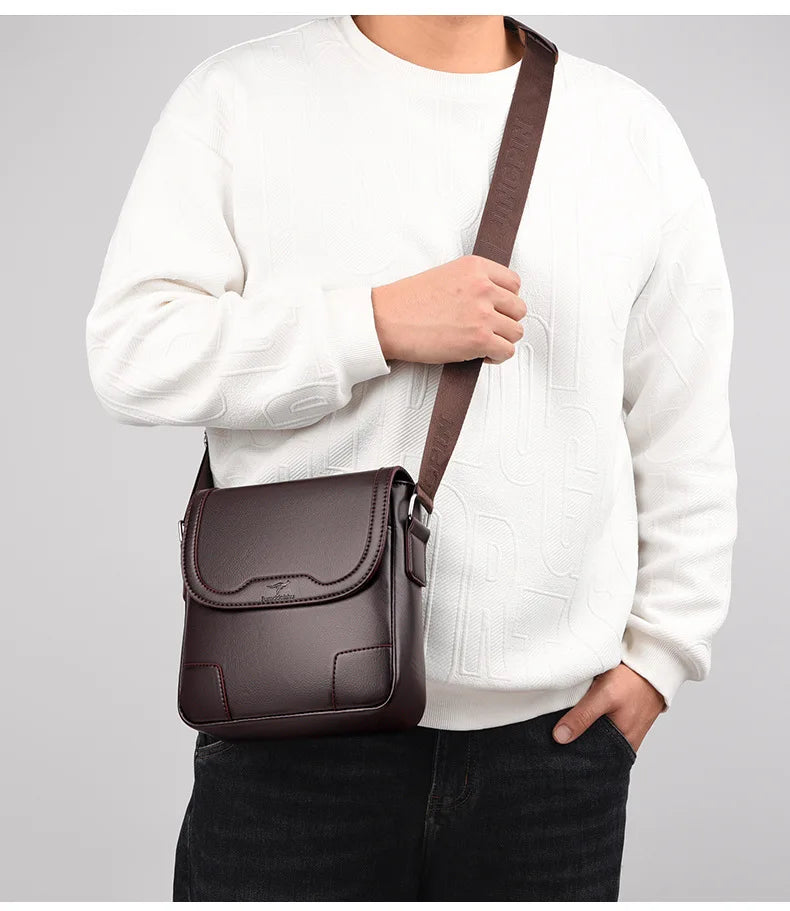 Luxury Brand Men Leather Shoulder Bags Waterproof Business Handbag Travel Tote Crossbody Cross Body Messenger Bag Pack For Male