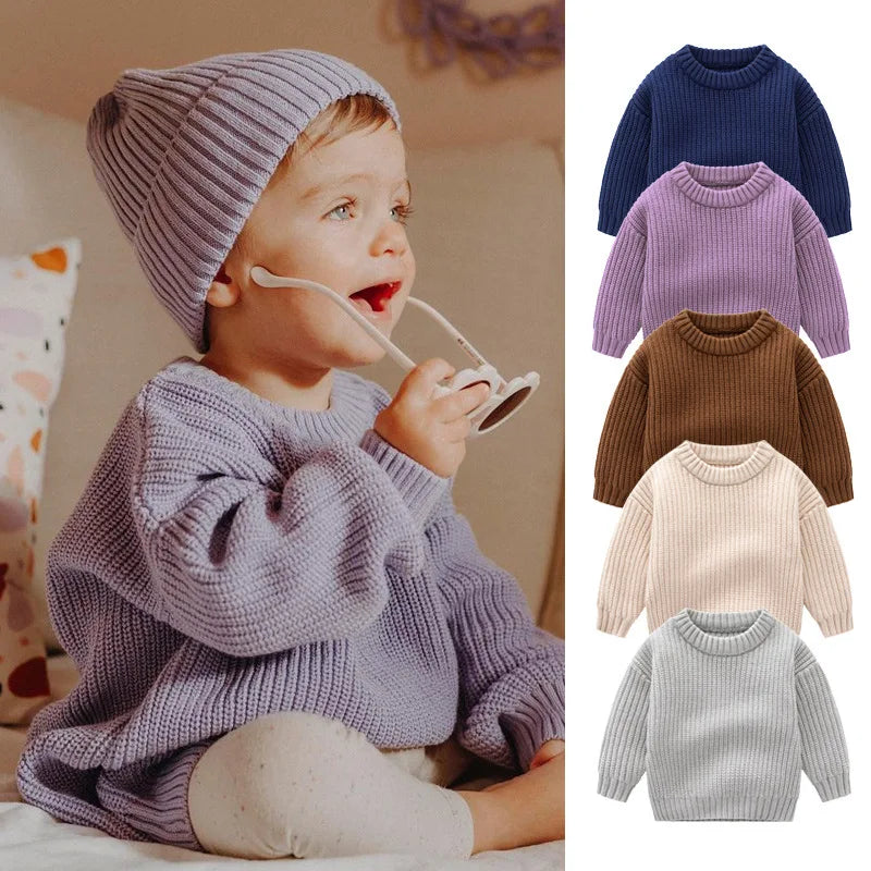 0-6Yrs Baby Boys Girls Knit Sweater Clothes 2025 New Toddler Infant Newborn Knitwear Soft Spring Long Sleeve Baby Pullover Tops