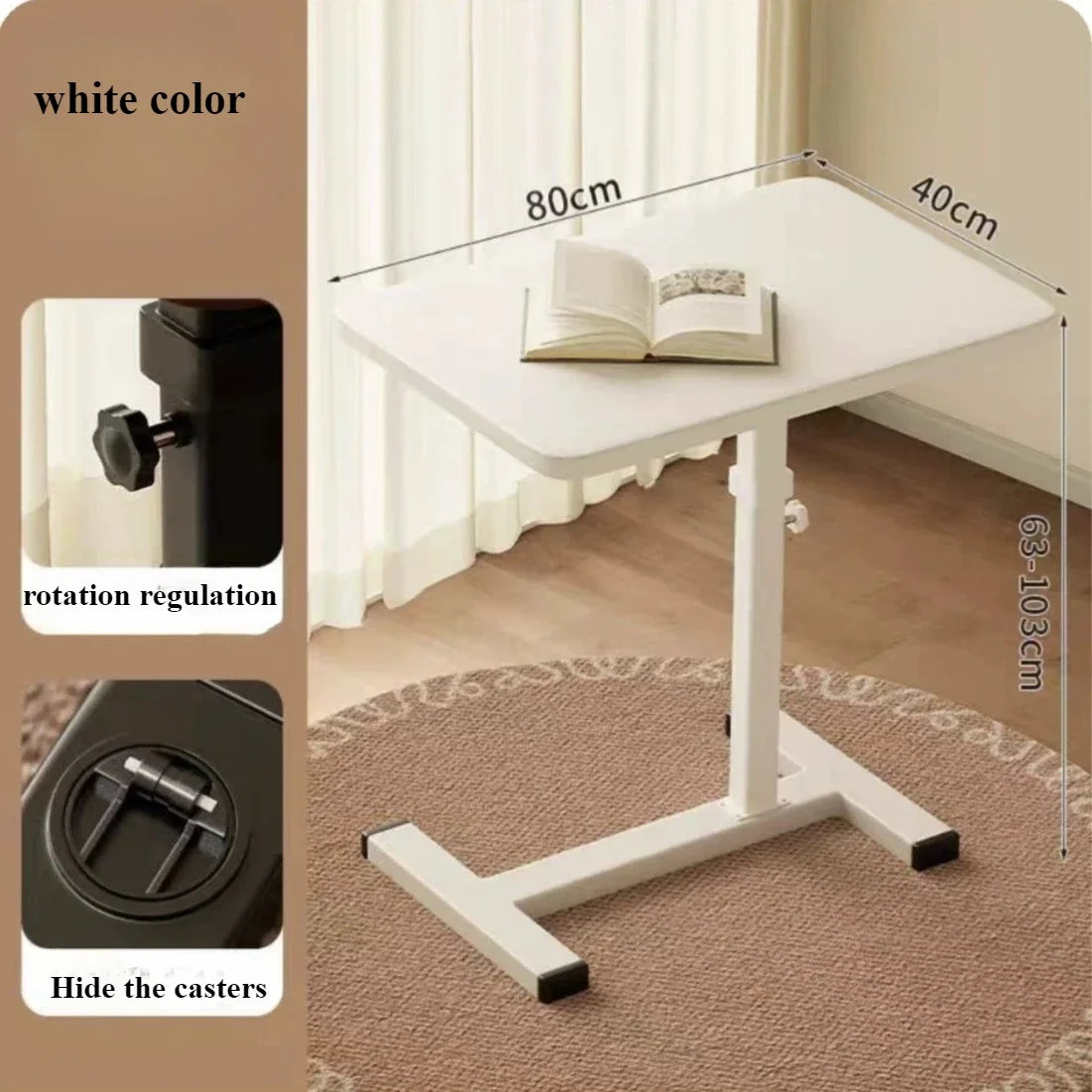 Mobile Bedside Table Household Office Desk Bedroom Folding Tables Portable and Minimalist Workbench Convenient Learning Desk