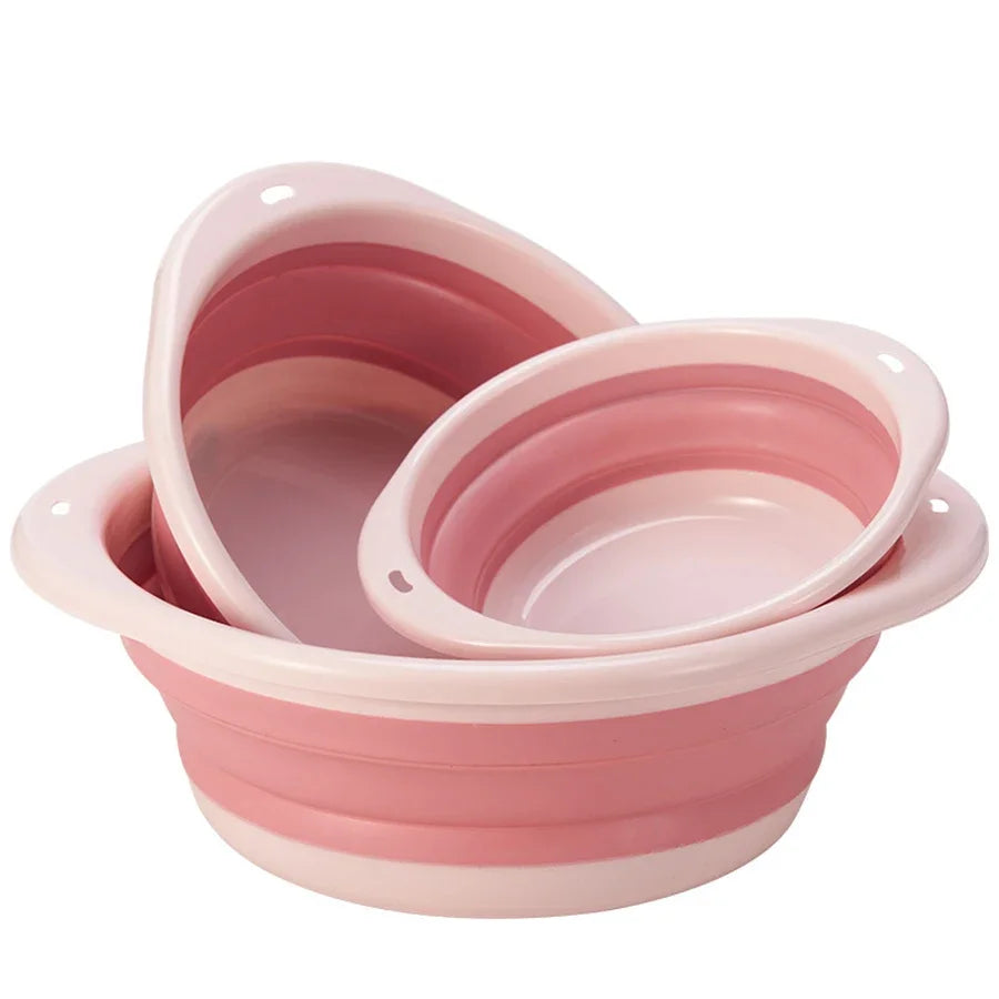 Baby Folding Washbasin Portable Kids Washbasin Silicone Hang Home Storage Basin Foot Buttock Laundry Tub Kitchen Accessories