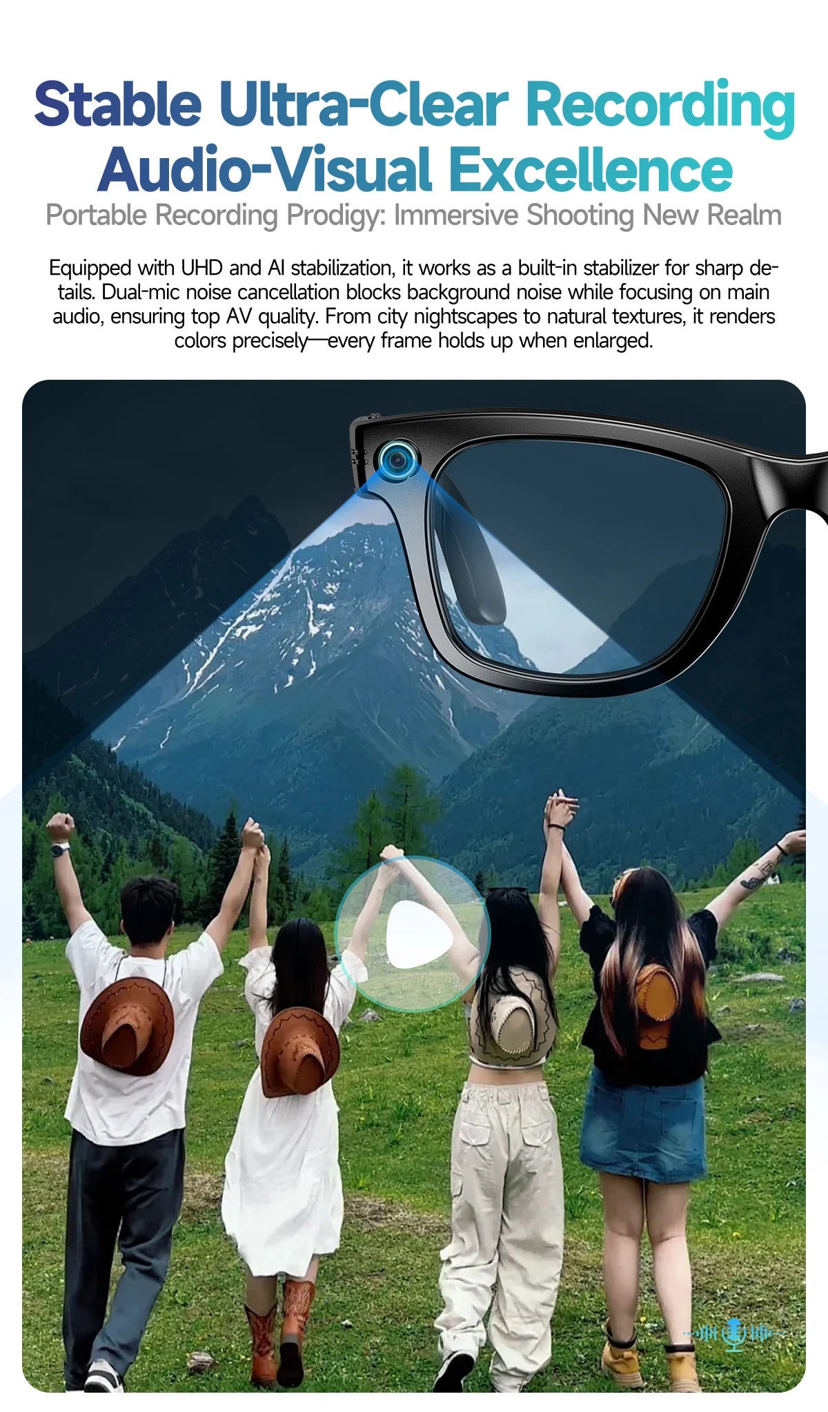 LIGE AI Smart Glasses with Camera Sunglasses Mini Camera Video Recorder Wireless Bluetooth Call Anti-blue Glasses for Man Women