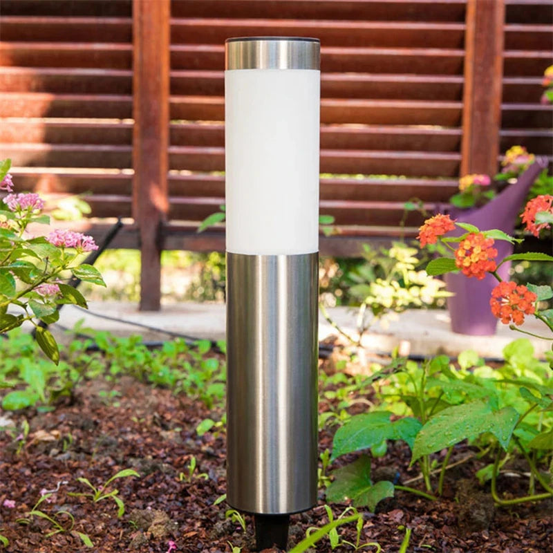 Solar Garden Light Solar Stainless Steel Garden Path Light Outdoor Landscape Light Gate Column Patio Yard Driveway Lawn Light