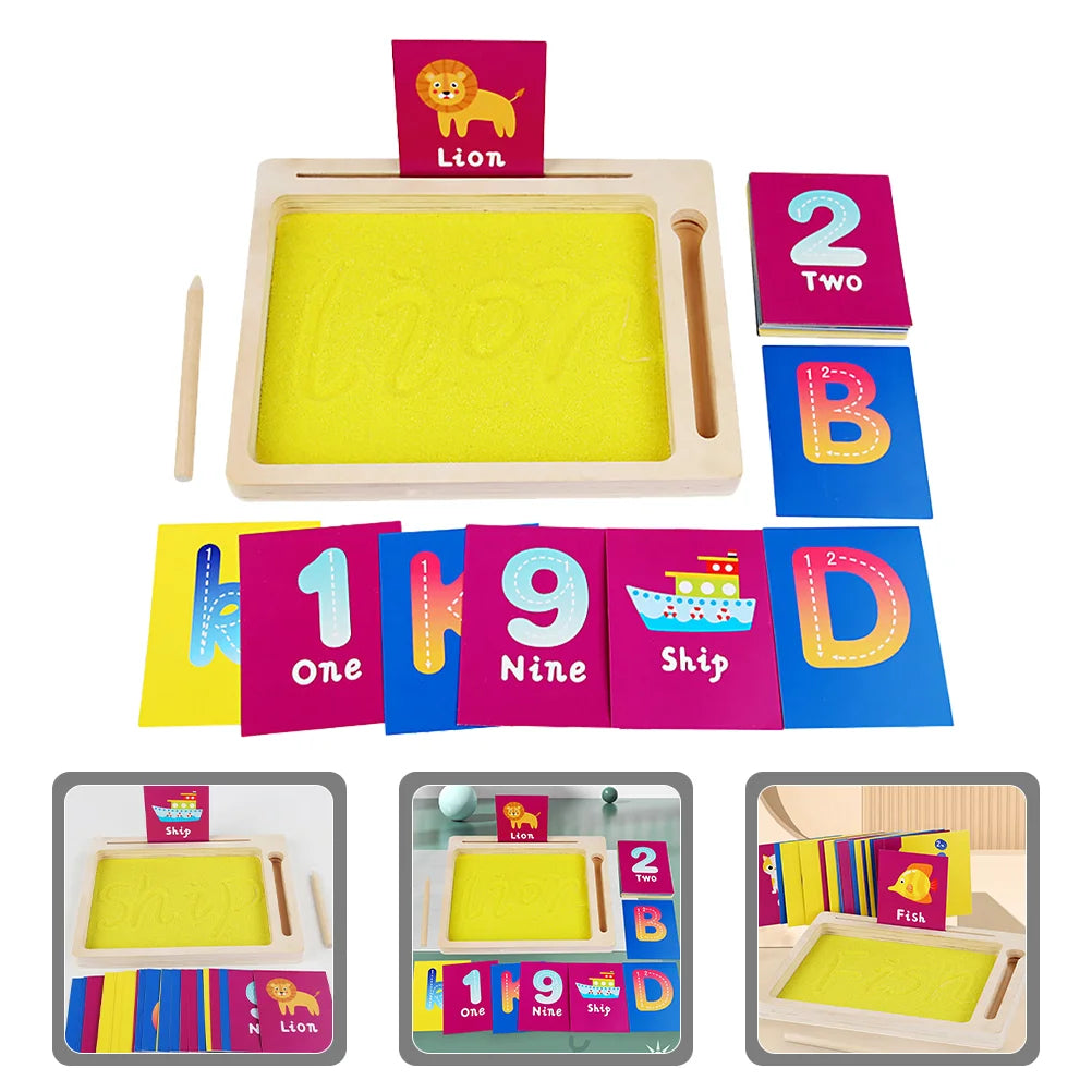 Toddler Toys Sand Painting Set Letter Traying Alphabet Letters Sensory for Writing Wooden Learning Child