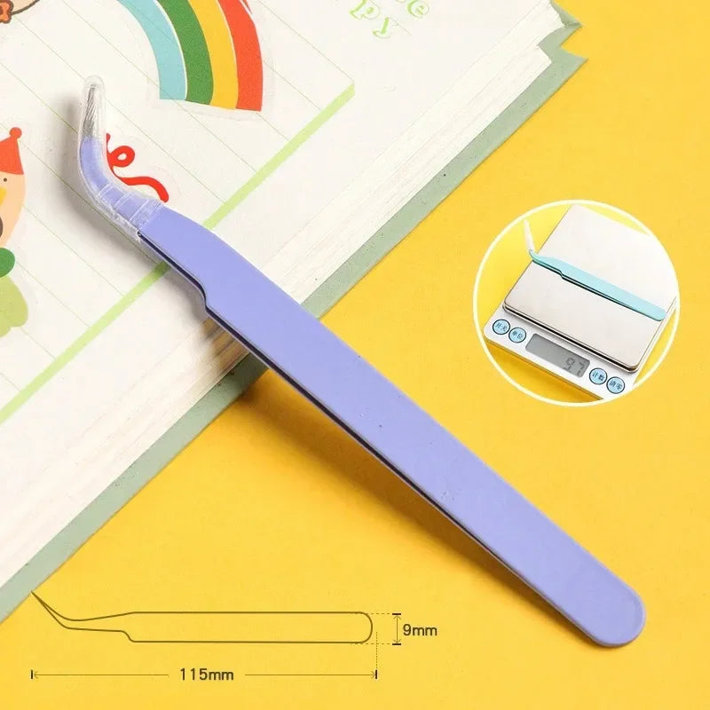 Color Eyelash Comb Tweezers Carbon Steel Professional Pincet Lashes Extension Tweezers False Eyelashes Applicator Makeup Tools