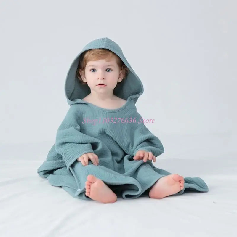 R6FD Baby Bath Towel Cotton Hooded Beach Towel for Newborn Towels Kids Bathing