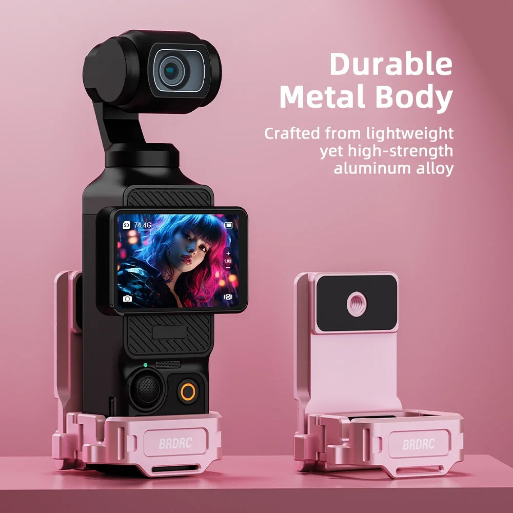 BRDRC Multi-Function Expansion Magnetic Mount for DJI Osmo Pocket 3,Aluminum Alloy Base,Pocket 3 Quick Release Accessories