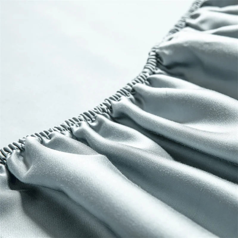 Premium Egyptian Cotton Bedding Fitted Sheet Elastic Band Around Mattress Cover Double Queen King Size Bed Cover No Pillowcase