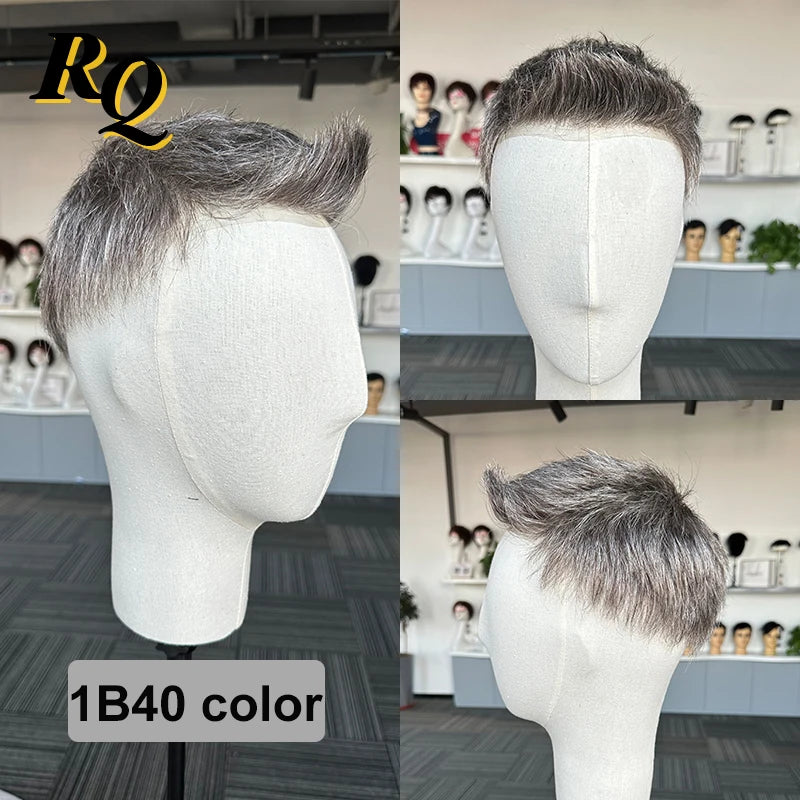 Pre Styled Cut Toupee Men Wig Thin Skin 0.04-0.06 Hair Replacement Systems Ready Wear Human Hair Male Wig Hombre Peruk Capillary