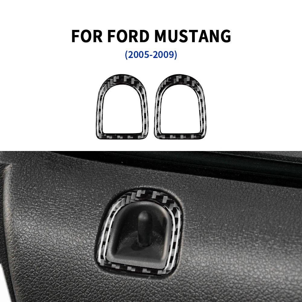 Real Soft Carbon Fiber Sticker For Ford Mustang 2005 2006 2007 2008 2009 Accessories Interior Trim Car Gear Shift Panel Cover