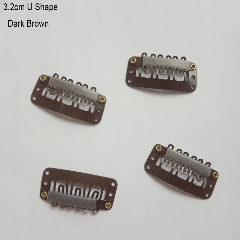 30pcs 2.3cm-3.6cm Hair Extension Clips Wig Clips For Human Hair Bangs Snap Hair Clips For Extensions Metal Comb For Closure