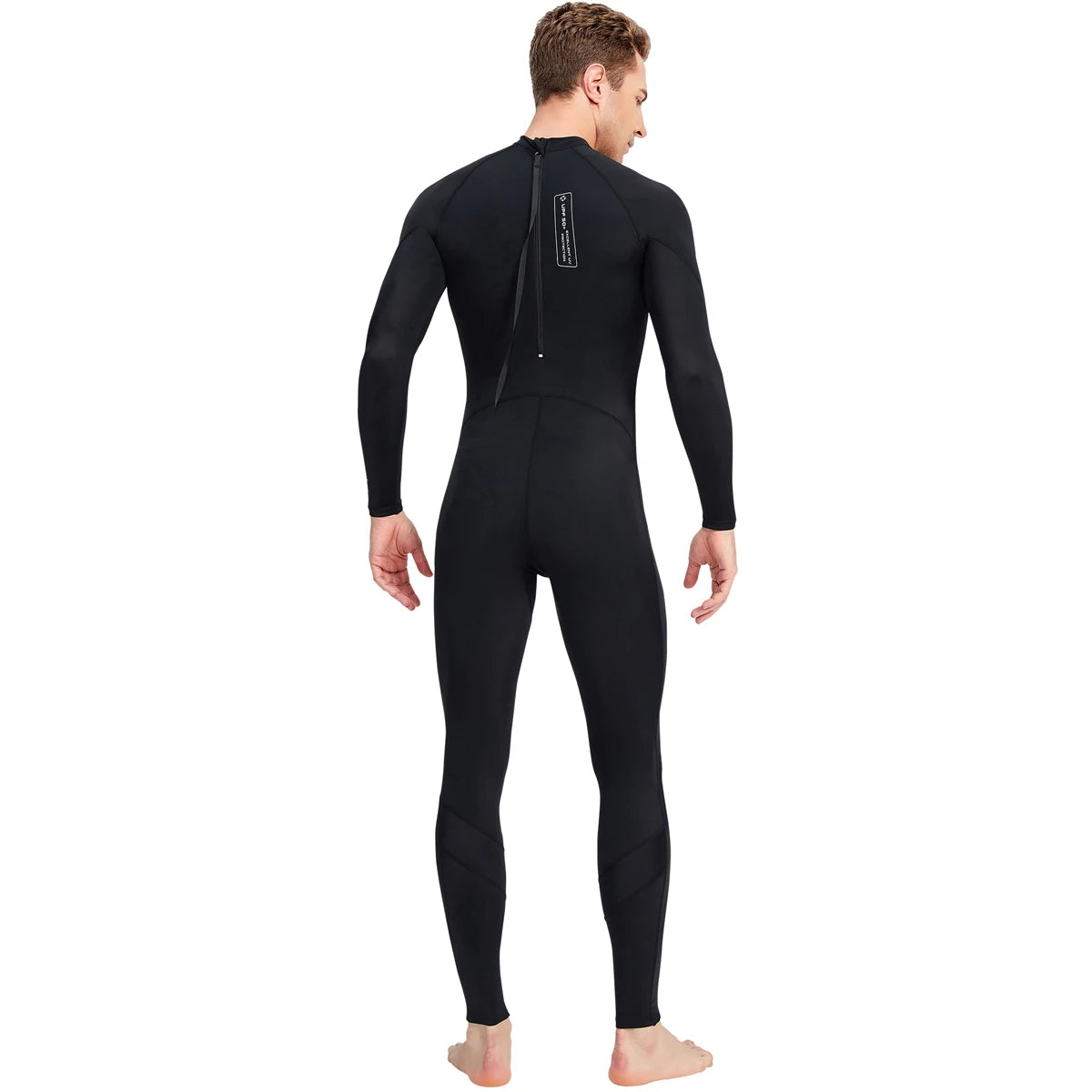 Summer Men's Long-sleeved One-piece Swimsuit Lightweight Breathable Beach Surfing Swimming Sunscreen Quick-drying Clothesdropshi