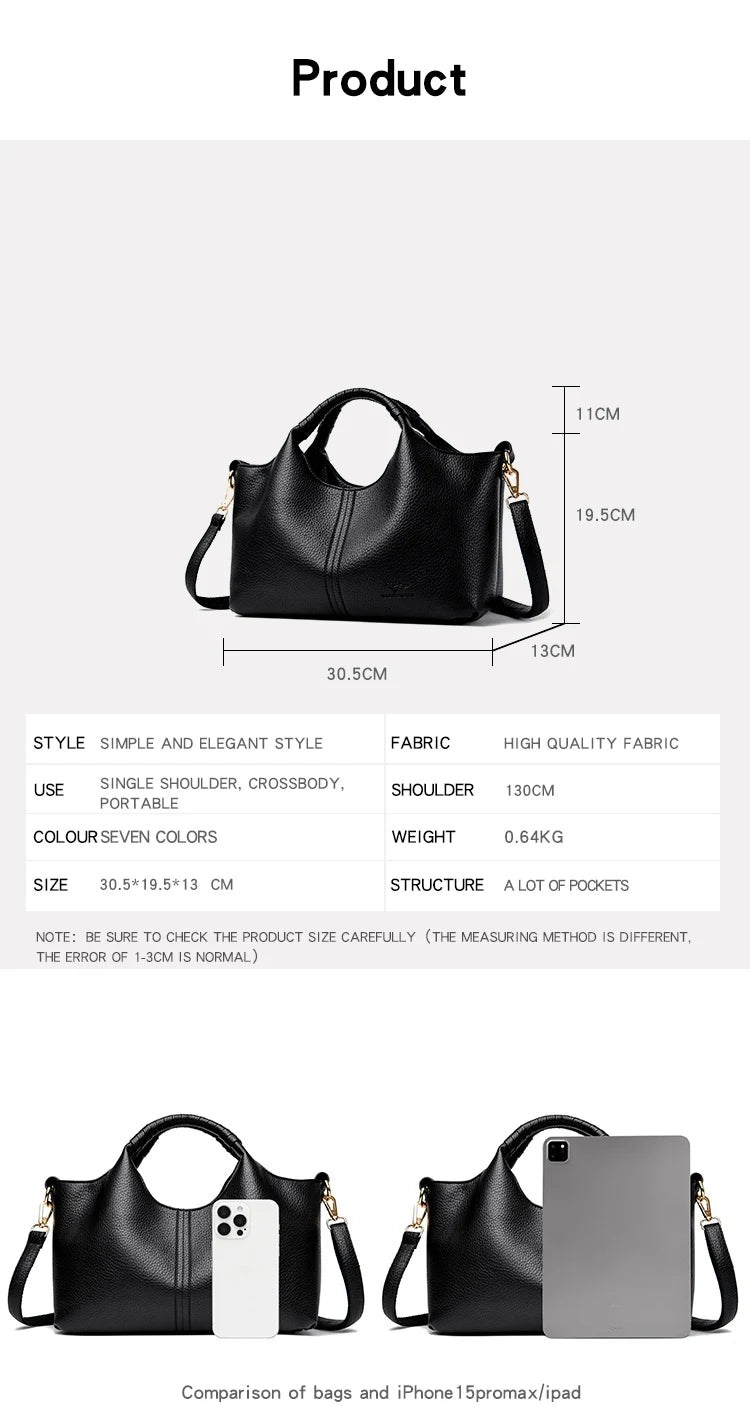 High Quality Soft Leather Women's Handbag Tote Bag Fashion Luxury Women Shoulder Bag Trendy Female Commute Crossbody Bags Wallet