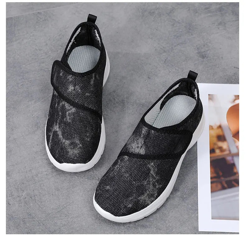 Women Mesh Shoes Summer Sports Black Outdoor Comfortable Loafers Monk Sneakers Girls For Walking Flats Mother Gift