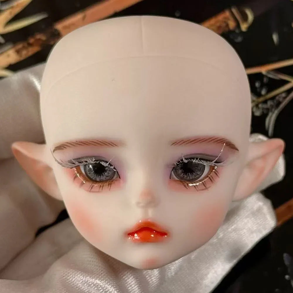 Cute 1/6 BJD Doll Head Handmade Elf Makeup Dolls White Eyelash 30cm Doll Kids Toy Gift Dolls for Girls
