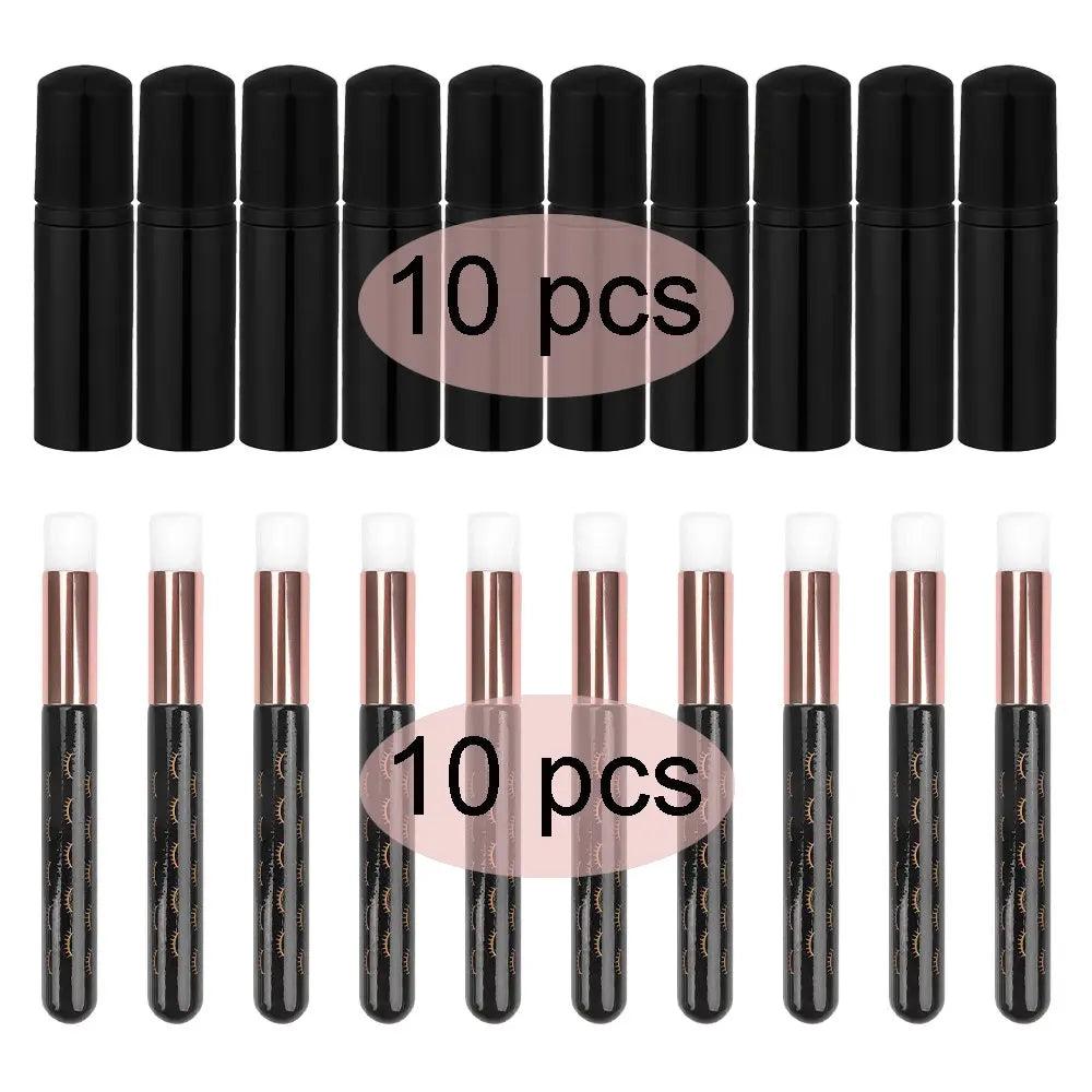 Grafting Eyelash Cleansing Kit 60ML Glossy Black Plastic Foam Pump Bottle Eyelash Grooming Brush Cleaning Bubbler Skincare Tools