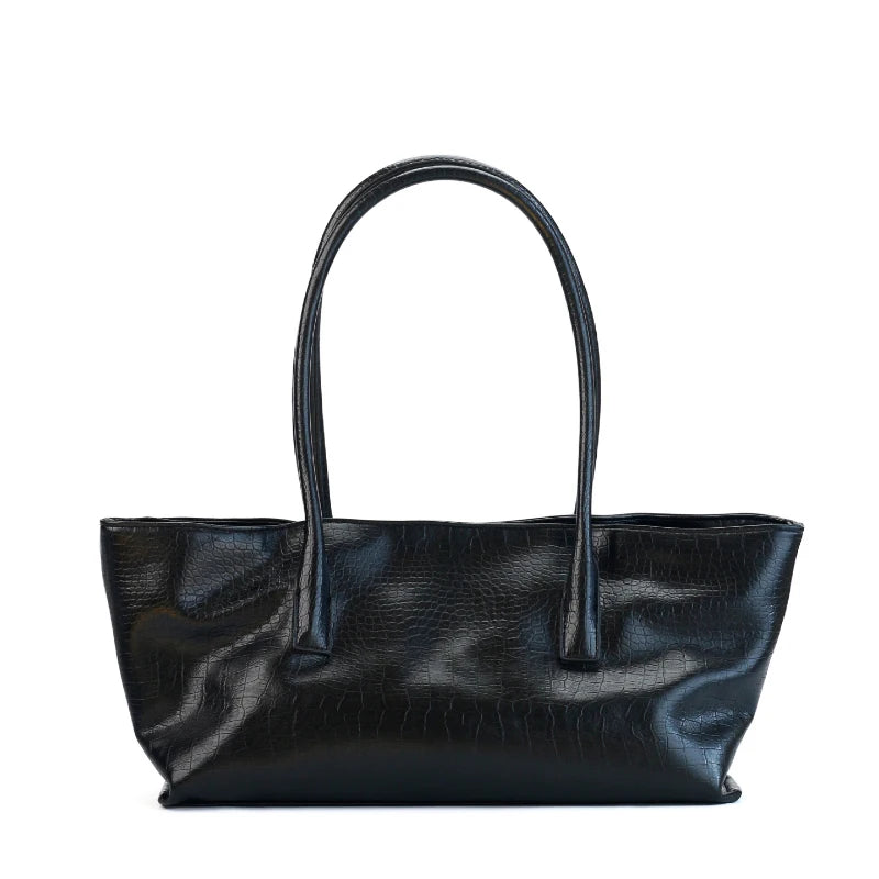 Luxury Vintage Crocodile-embossed Tote,women's Large-capacity Shoulder Handheld Bag,stylish Minimalist Casual Commuter Tote Bags