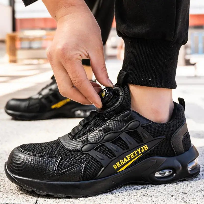 Summer Safety Shoes Mesh Work Shoes Lightweight Safety Sneaker For Men Breathable Protective Work Sneakers Steel Toe Shoes Man