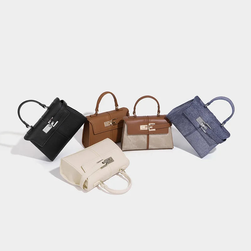 Luxury Elise Mini Square Crossbody Bag: Black Vegan Leather Designer Handbag - High-End Shoulder Purse for Women