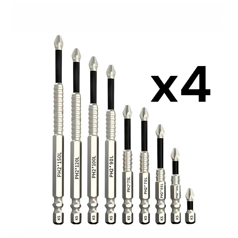 Impact Cross Bit Strong Magnetic Non-slip Hand Drill Screwdriver Tungsten Steel Super Hard Electric Screwdriver Head Set