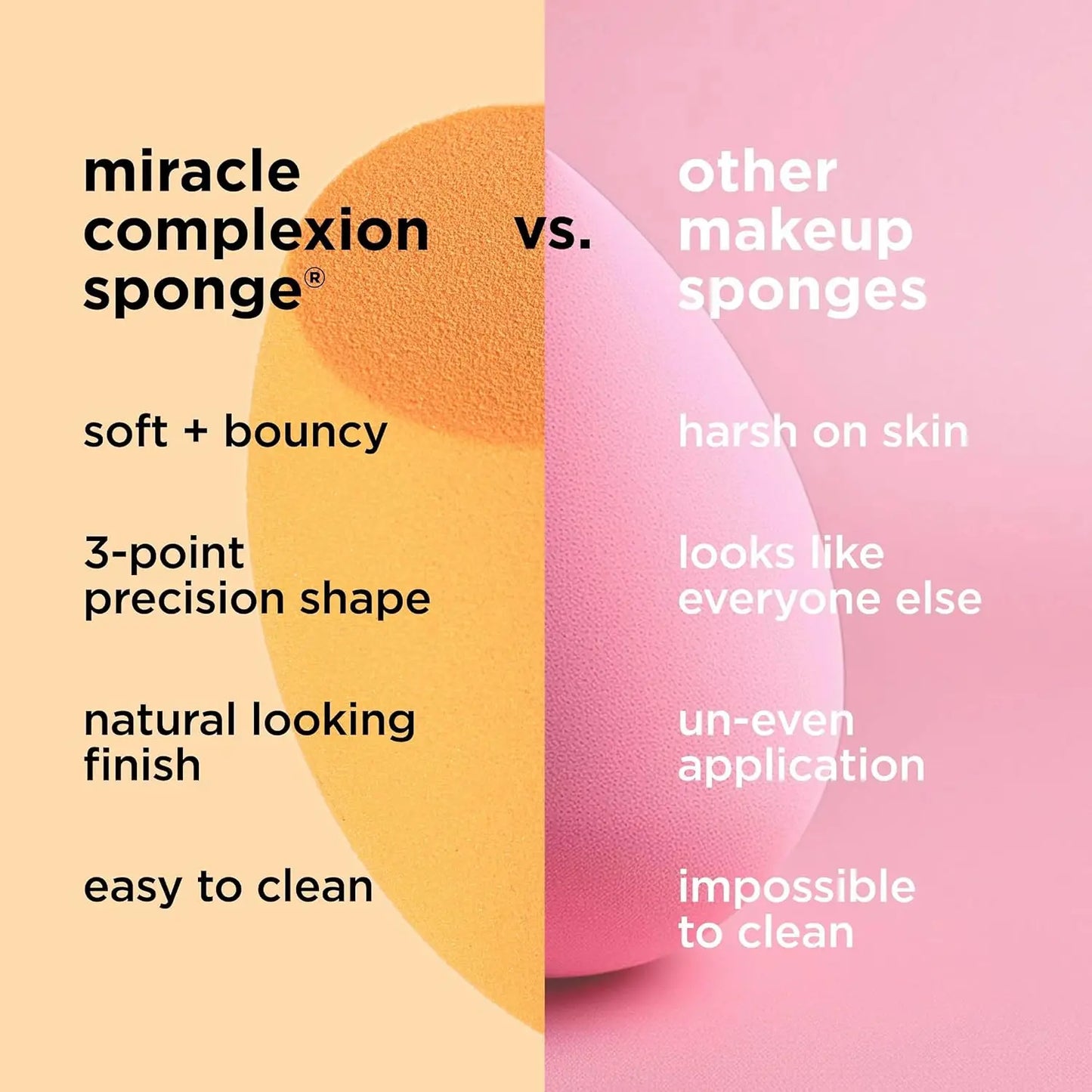 Real Techniques Complexion Sponge Makeup Blender Liquid and Cream Foundation Streak-Free Professional Makeup Tool Free 4 Count