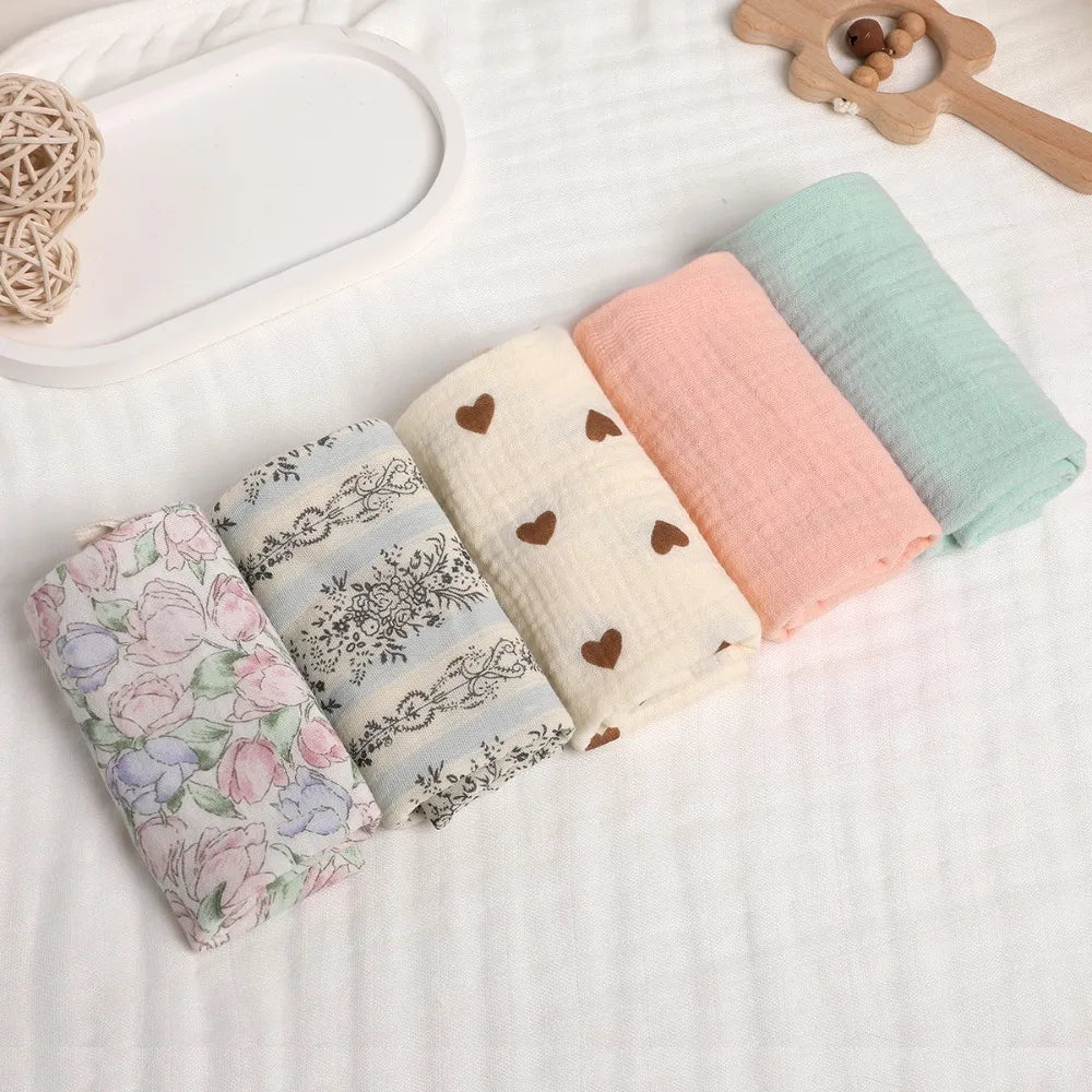 4-Layer Pure Cotton Portable Washcloth for Newborns - Soft Absorbent Square Gauze Towels for Burping High Quality
