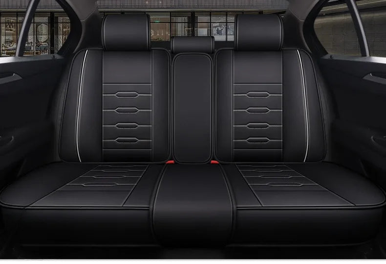 5- Seater Full Seat Universal Car Seat Cover, Breathable and Waterproof Faux Leather Automotive Seat Covers for Cars SUV Sedan