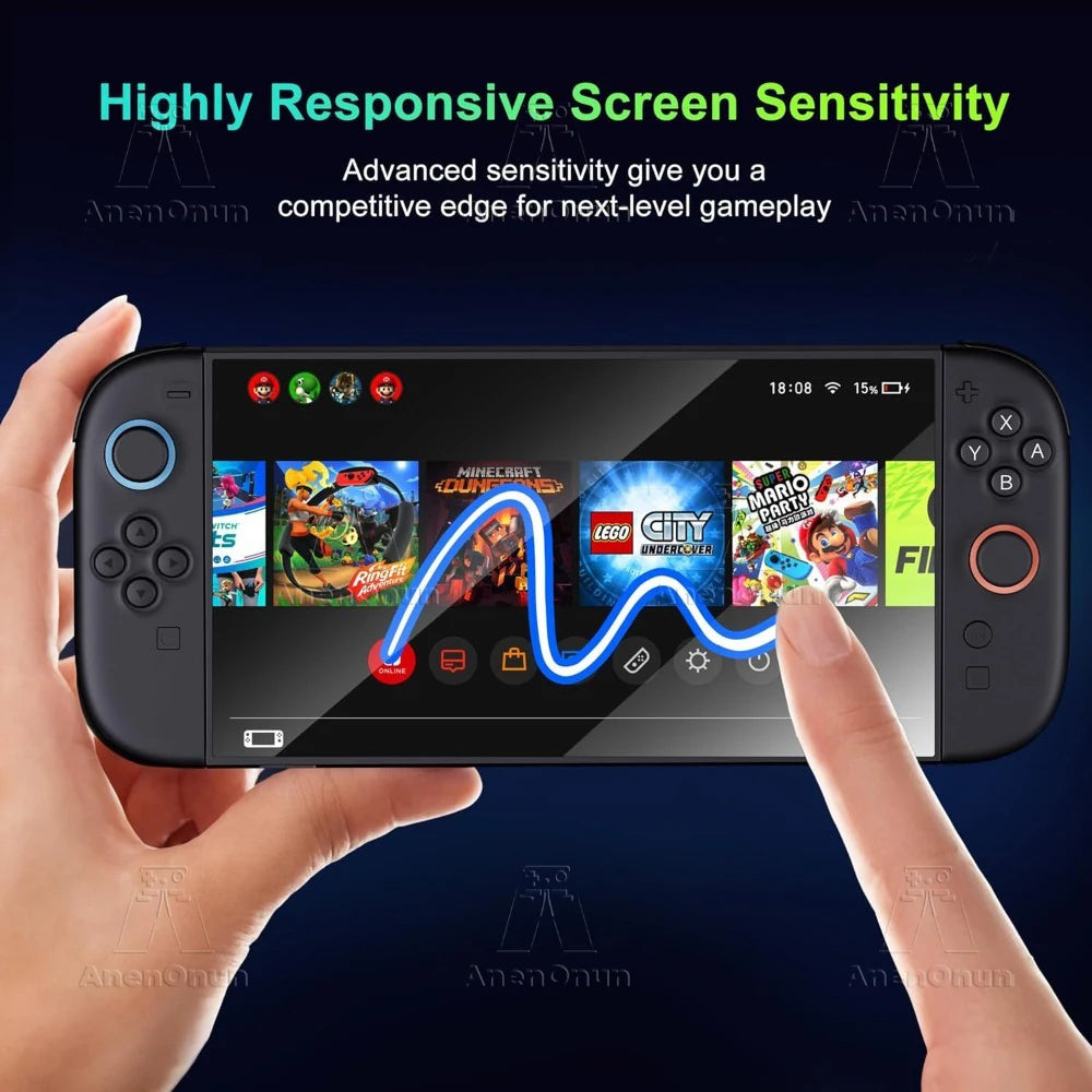 Switch 2 Anti-Blue Light Screen Protector 9H Hardness Shatterproof Anti-Scratch Anti-Fingerprint Bubble-Free HD Tempered Glass